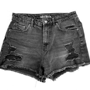 High waisted black denim shorts size 8 wild fable